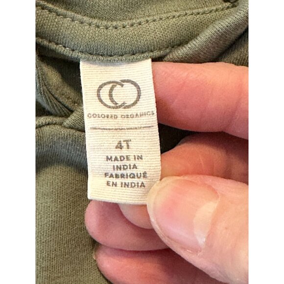 Colored Organics unisex 4T thyme organic cotton Madison pullover with long sleev - Picture 3 of 8